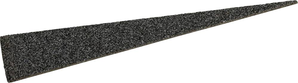 Ein langer, schmaler Keil aus schwarzem Textilscanmaterial.
