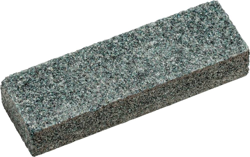 Graues Schleifstein in rechteckiger Form; wird zum Schärfen von Werkzeugen verwendet.