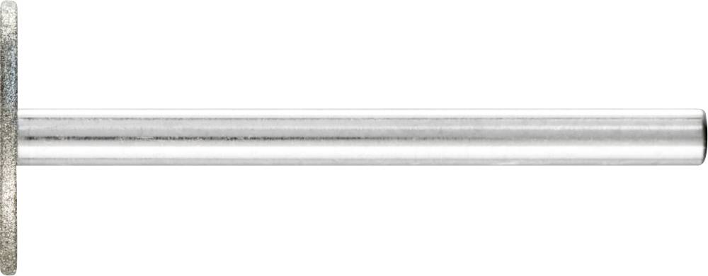 Ein silberner Metallstab mit rechteckigem Kopf, horizontal ausgerichtet auf weißem Hintergrund.