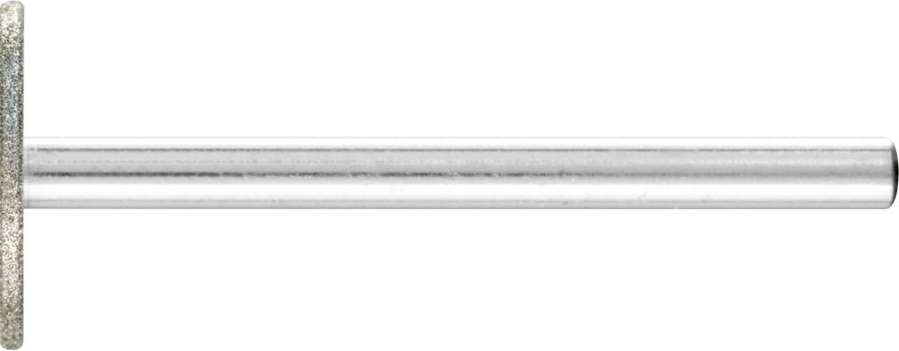 Ein langer Metallstift mit rundem Kopf, horizontal ausgerichtet, auf weißem Hintergrund.