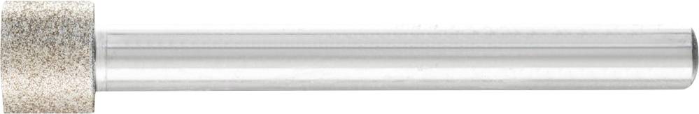 Ein zylindrischer Diamantbohrer mit einer silbernen Beschichtung und einer funkelnden Spitze, geeignet für präzise Bohrarbeiten.