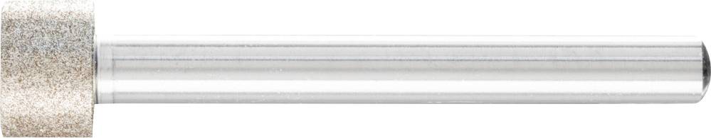 Ein zylindrischer, metallischer Bohrkopf mit rauer, körniger Beschichtung an einem Ende, verwendet für präzises Schleifen oder Bohren.