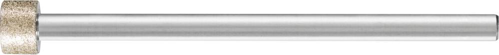 Metallstab mit hölzerner Struktur an einem Ende, horizontal ausgerichtet.
