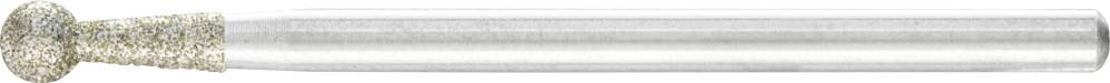 Ein Metallfrässtift mit zylindrischem Schaft und kugelförmigem Kopf, geeignet für Materialabtrag und Formgebung in der Metallbearbeitung.