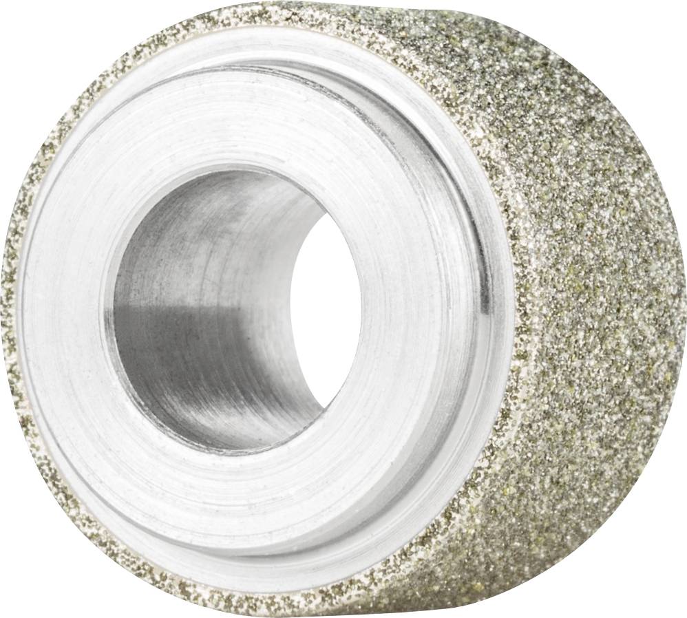 Schleifrad mit einer glitzernden, körnigen Oberfläche und einer zentralen Öffnung, verwendet für industrielle Schleifarbeiten.