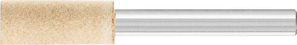 Runder Schleifaufsatz mit feiner Körnung und glänzendem Metallstiel, verwendet für präzises Schleifen und Polieren in der Werkstatt.
