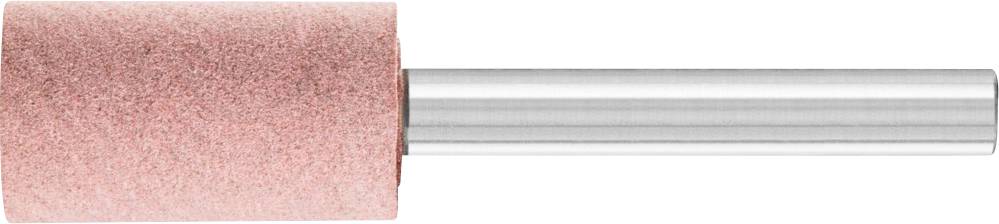 Schleifzylinder mit rosa, rauer Oberfläche und metallischem Schaft, geeignet für das Polieren oder Schleifen von Materialien.