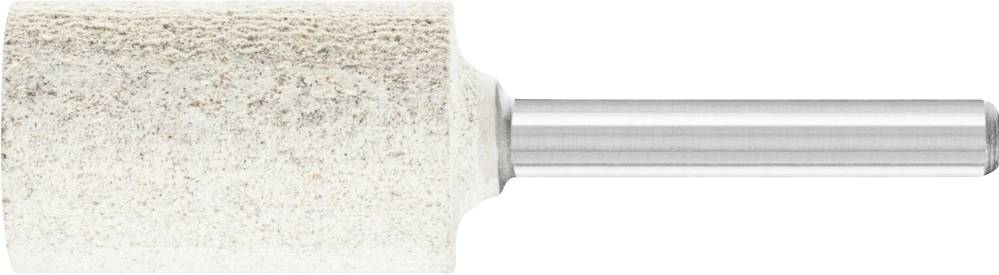 Schleifwerkzeug mit zylindrischem Filzaufsatz und Metallstift, verwendet für glatte Oberflächenbearbeitung in Handwerken oder Industrie.