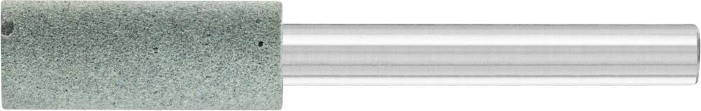 Grüner Schleifstift mit einem zylindrischen Metallgriff, verwendet zum Schleifen oder Glätten von Oberflächen.