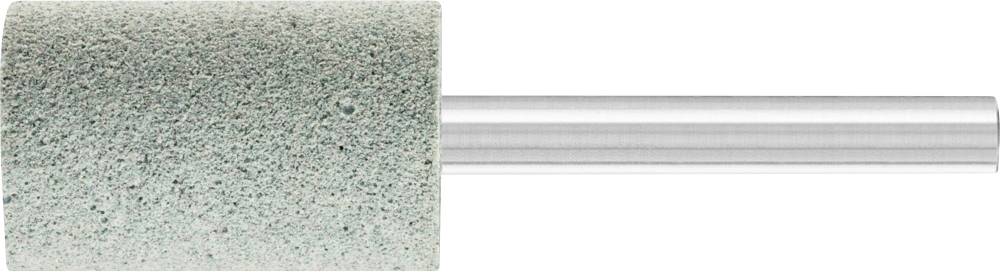 Ein zylindrischer Schleifkopf mit metallischem Schaft, geeignet für Schleifmaschinen in industriellen oder handwerklichen Anwendungen.