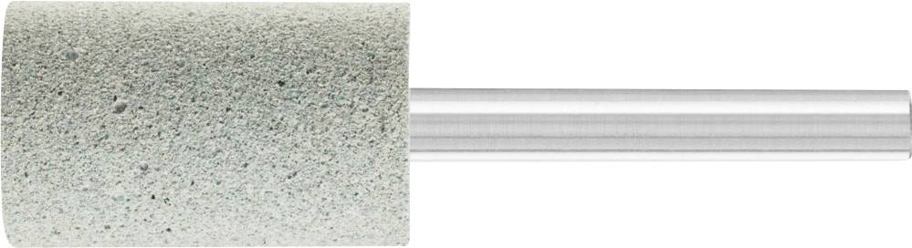 Kleiner zylindrischer Schleifstein mit Metallgriff, verwendet zum Polieren oder Schleifen von Materialien in Bastel- oder Heimwerkerprojekten.