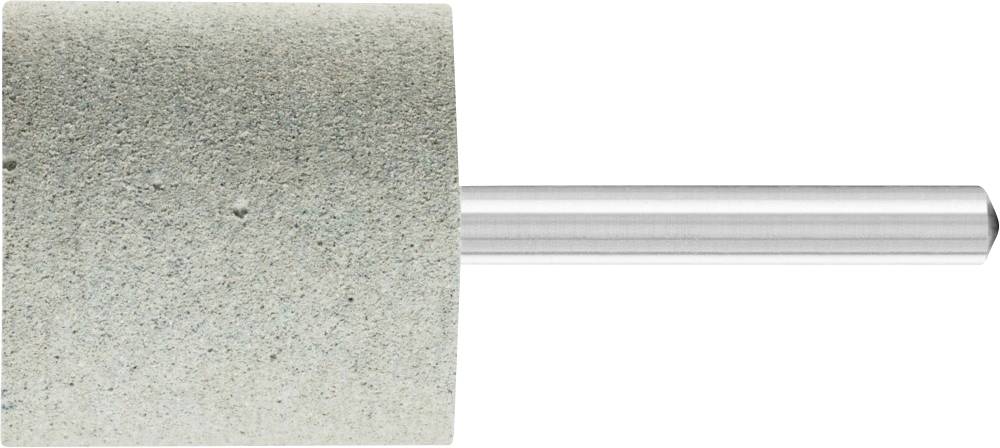 Schleifkopf mit zylindrischer Form und Metallstiel, geeignet für präzise Schleifarbeiten an Metalloberflächen.