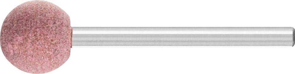 Ein rotbrauner Schleifstift mit zylindrischem Metallschaft, geeignet für feine Schleifarbeiten an Metalloberflächen.