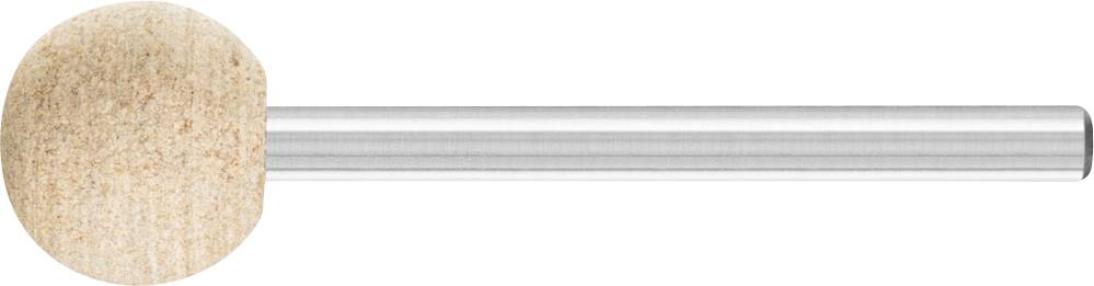 Gummi-Schleifkörper mit zylindrischem Metallschaft. Verwendet zum Polieren und Schleifen von Metalloberflächen.