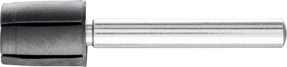 Metallbohrer mit einem schwarzen Kunststoffanschlag links und einem silbernen Zylinder als Schaft rechts.