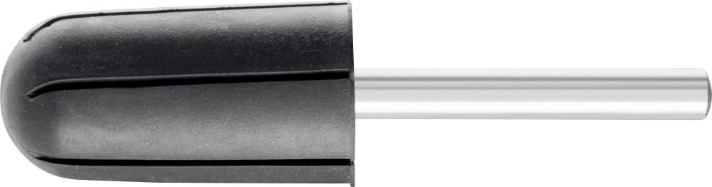 Nahaufnahme eines Treppenkanten-Profils aus schwarzem Kunststoff mit Aluminiumkern, zur sicheren Kantenabdeckung von Treppenstufen.