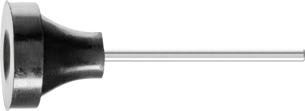 Ein schwarzer Kegel mit langem, dünnem Metallstab, seitlich fotografiert.