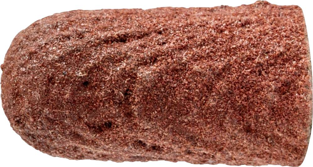 Brauner Schleifaufsatz mit rauer Oberfläche, verwendet zum Polieren oder Schleifen in Handwerks- und Industriearbeiten.
