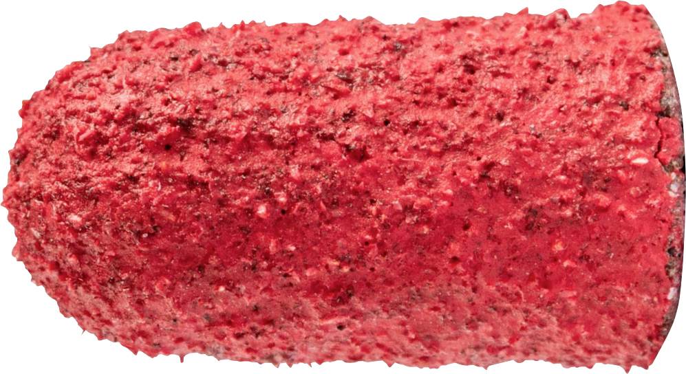 Nahaufnahme eines hellroten Vulkasteins mit körniger Textur.