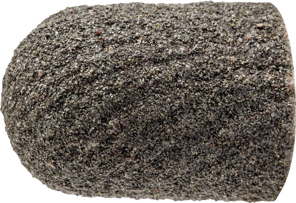 Schleifkappe in zylindrischer Form mit grober, körniger Oberfläche, oft für Pediküre oder Maniküre zur Hornhautentfernung genutzt.