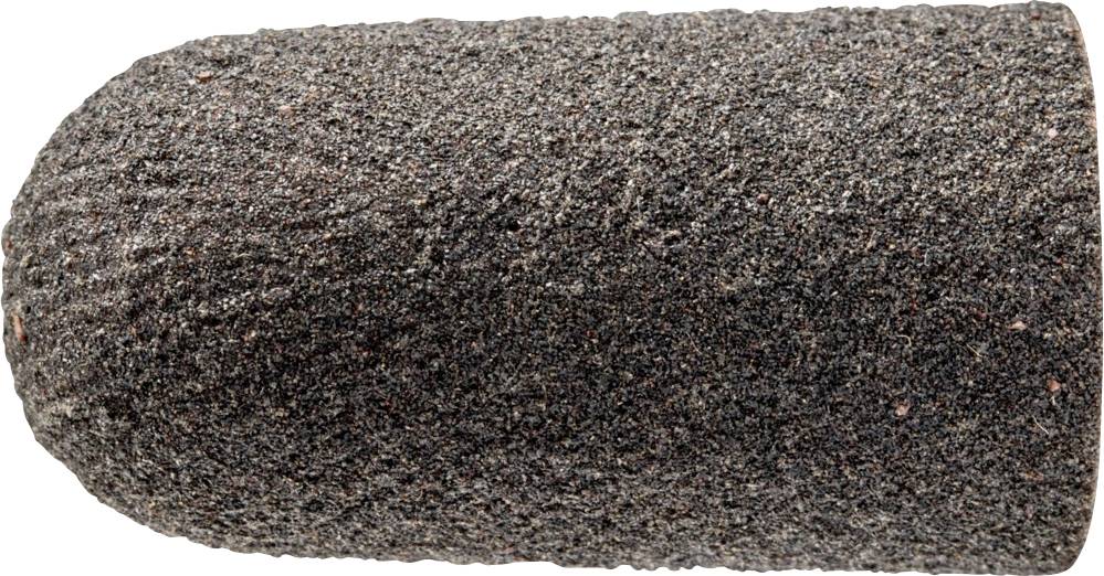 Ein grober Schleifaufsatz in Zylinderform, braun und texturiert, verwendet zum Glätten oder Formen von Materialien in Handwerk oder Reparaturen.
