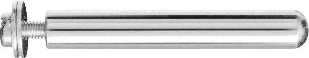 Zylindrischer Metallschraubenbolzen mit flachem Kopf und Gewindeabschnitt am Ende, geeignet für Befestigungen.