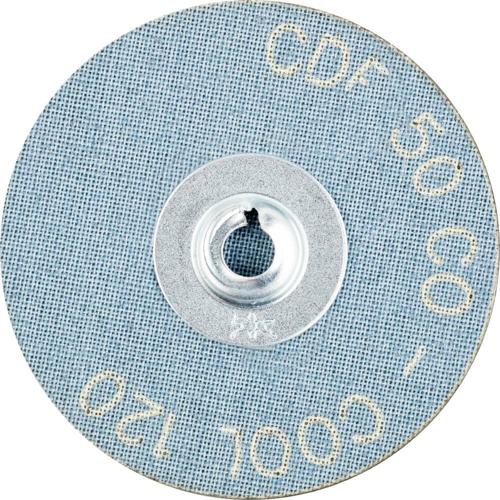 Runde, blaue Schleifscheibe mit Beschriftung 'CDF 50 CO', 'COOL 120'.
