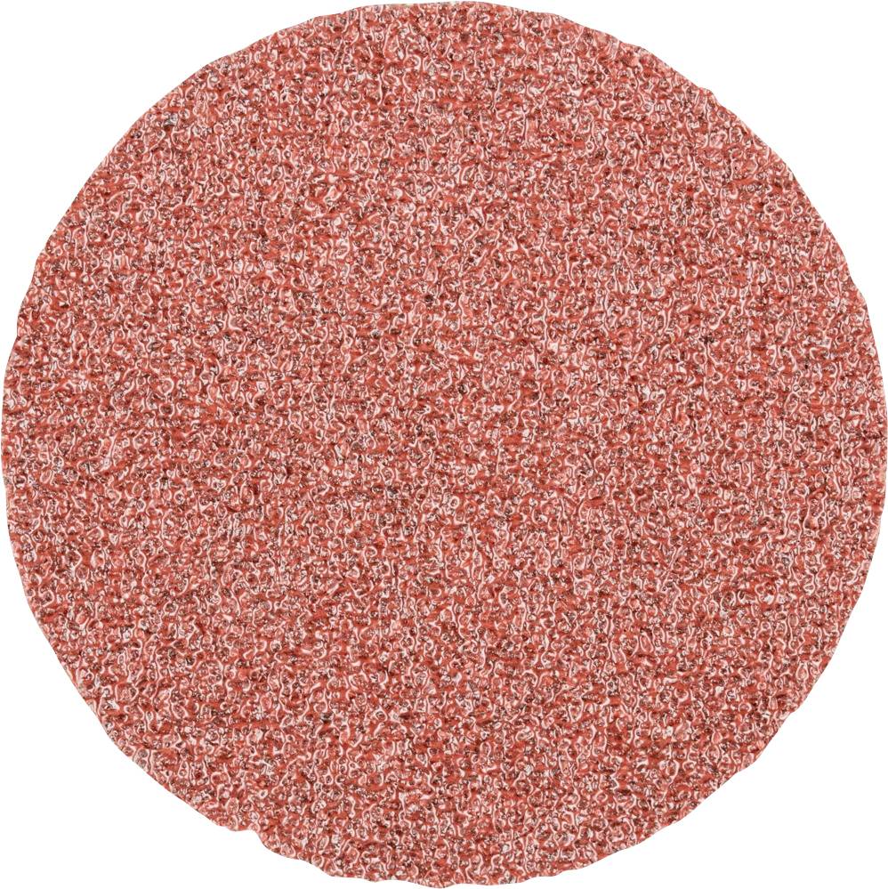 Ein rundes, rotes, flauschiges Textilmaterial, das an einen Schleifpad oder Schwamm erinnert.