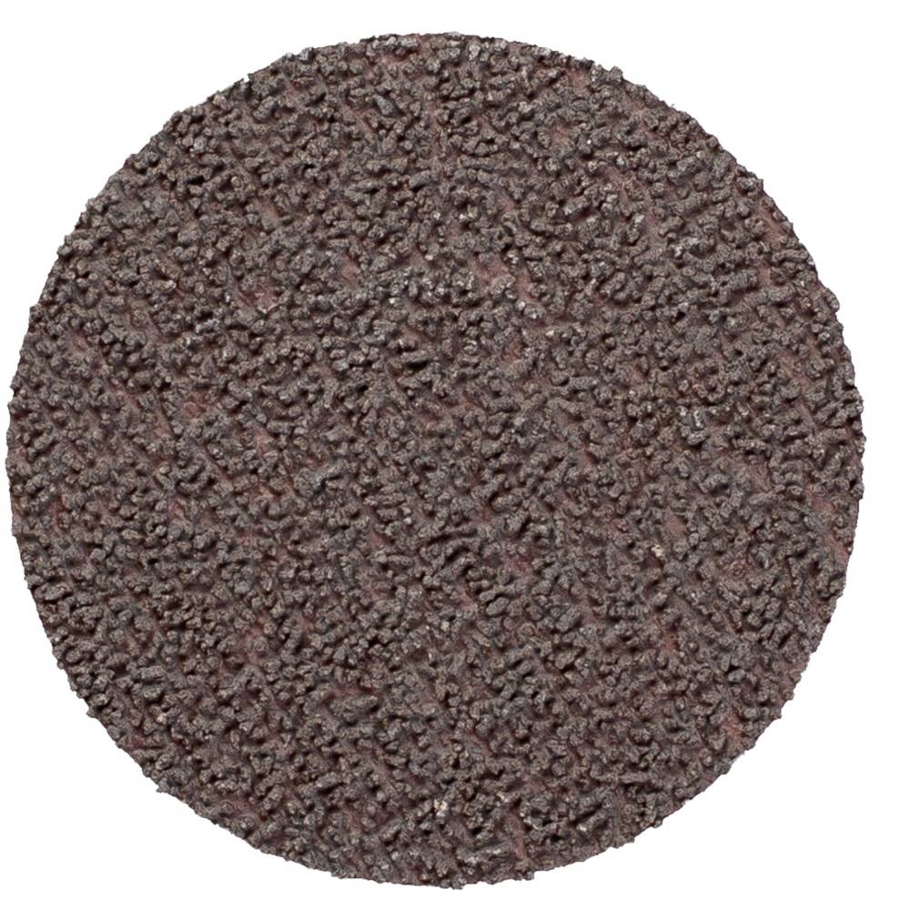 Ein rundes Schleifpapier mit grober Textur, dunkelbraun, für Schleifmaschinen geeignet.
