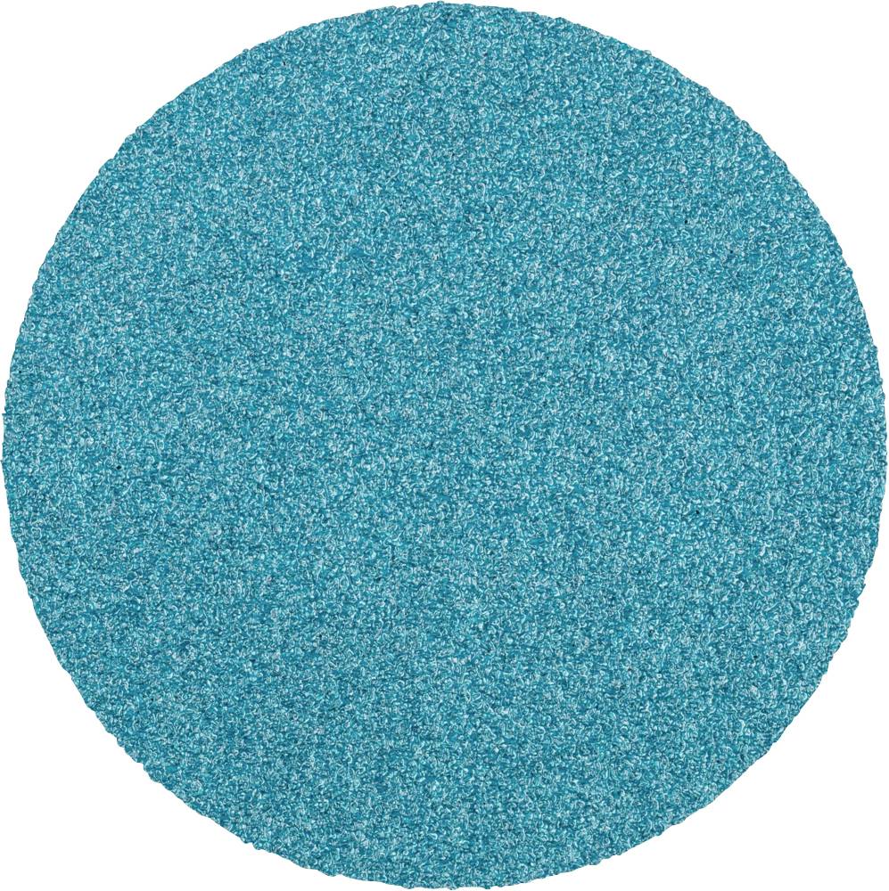 Blaue ovale Schleifscheibe aus grobem Schleifpapier, ohne sichtbare Marken- oder Textkennzeichen. Hauptsächlich funktionale Darstellung.
