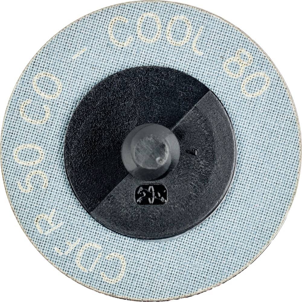 Schleifscheibe mit der Aufschrift 'COOL 80 CD P CD 50 CO'. Verwendet zur Metallbearbeitung, zeigt Körnung und Typ an.