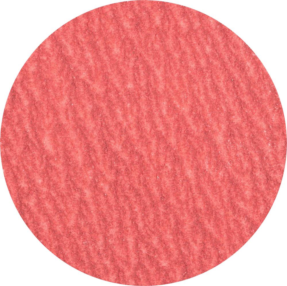 Ein roter Kreis mit texturierter Oberfläche, die an Filz erinnert.