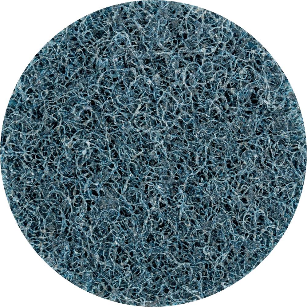 Blaue, scheibenförmige Scheuermatte mit dichten Fasern zur Reinigung oder Oberflächenbehandlung.