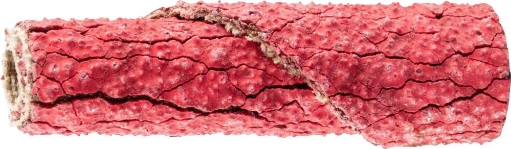 Roter Baumrindenstab, länglich und brüchig, mit rissiger Oberfläche, möglicherweise zur Dekoration oder zum Basteln verwendet.