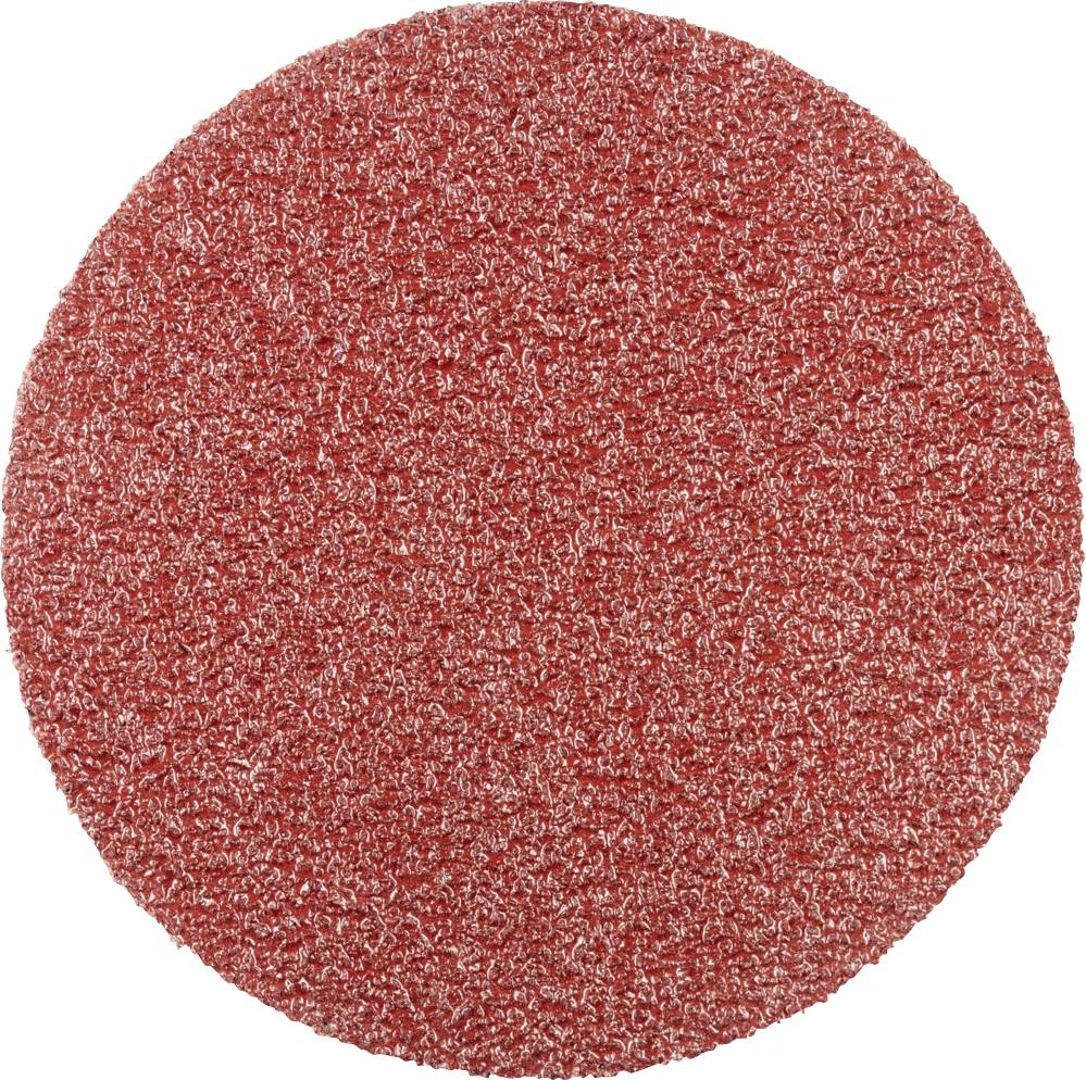 Roter Schleifscheibe-Pad mit rauer Textur und runder Form, geeignet für Schleifarbeiten.