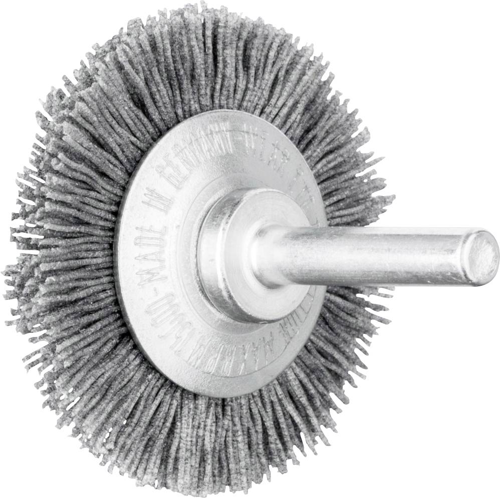 Drahtbürstenaufsatz in radialer Form, geeignet für Bohrmaschinen, verwendet zur Reinigung oder Entfernung von Rost und Schmutz.