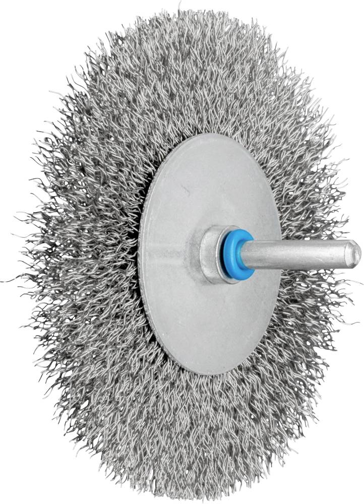 Drahtbürste mit rundem Metallkörper und Borsten aus Draht. Wird häufig zur Reinigung und zum Entfernen von Rost verwendet.