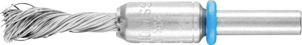 Metallfräser mit spiralförmigen Schneidzähnen und blauem Kunststoffring, geeignet für präzise Metallbearbeitung.