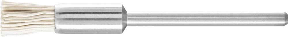 Metallzylinder mit langen, weißen Borsten an einem Metallstab, vermutlich als Reinigungsbürste verwendet.