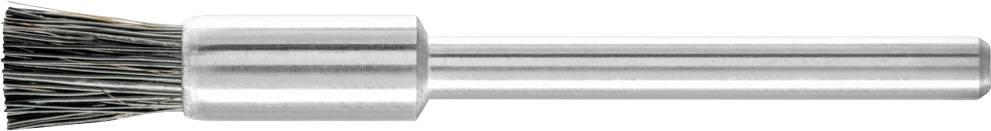 Metallbürste mit rundem Borstenkopf und langem, zylindrischem Griff, geeignet für Reinigungsarbeiten.