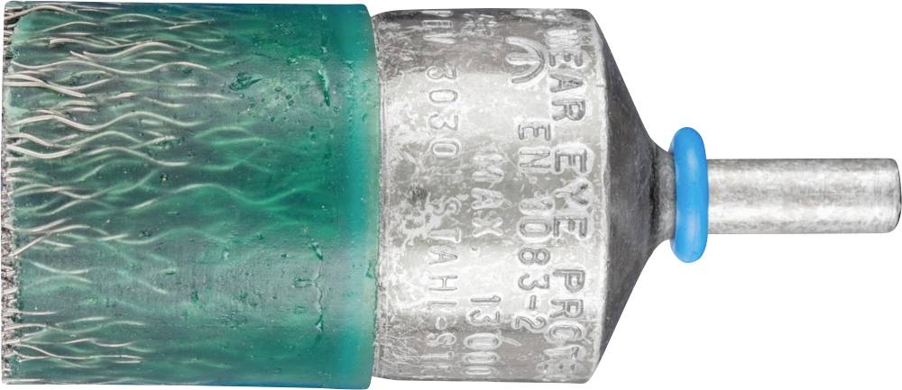 Ein Ohrstöpsel mit grünem, weichem Schaumstoff und einem silbernen Halteteil. Geeignet für Lärmschutz und Gehörschutz.