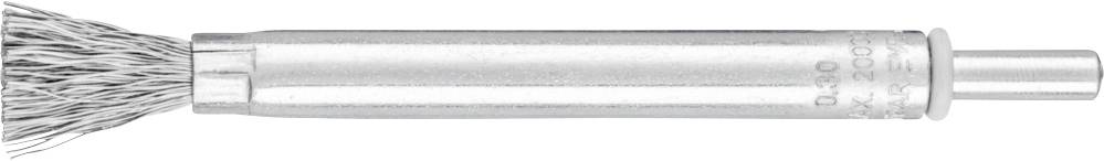 Stahlbürstenaufsatz mit drehenden Borsten für Bohrmaschinen, geeignet zum Reinigen und Polieren von Metalloberflächen.