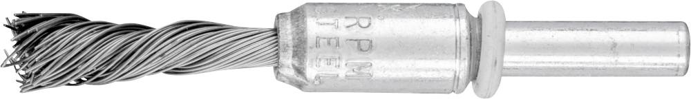 Metallschneidwerkzeug mit spiralförmigen Fräszähnen und zylindrischem Schaft, geeignet für präzise Bearbeitung in Werkstattumgebungen.