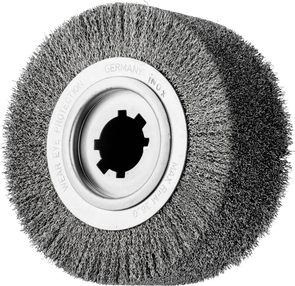 'Runde Drahtbürste mit Aufschrift 