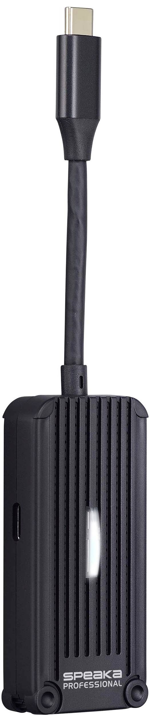 SpeaKa Professional SP-TR-300 Drahtloses Full HD Präsentationssystem USB-C® (DP Alt Mode) HDMI® 30m 5GHz 1920 x 1080 Pixel