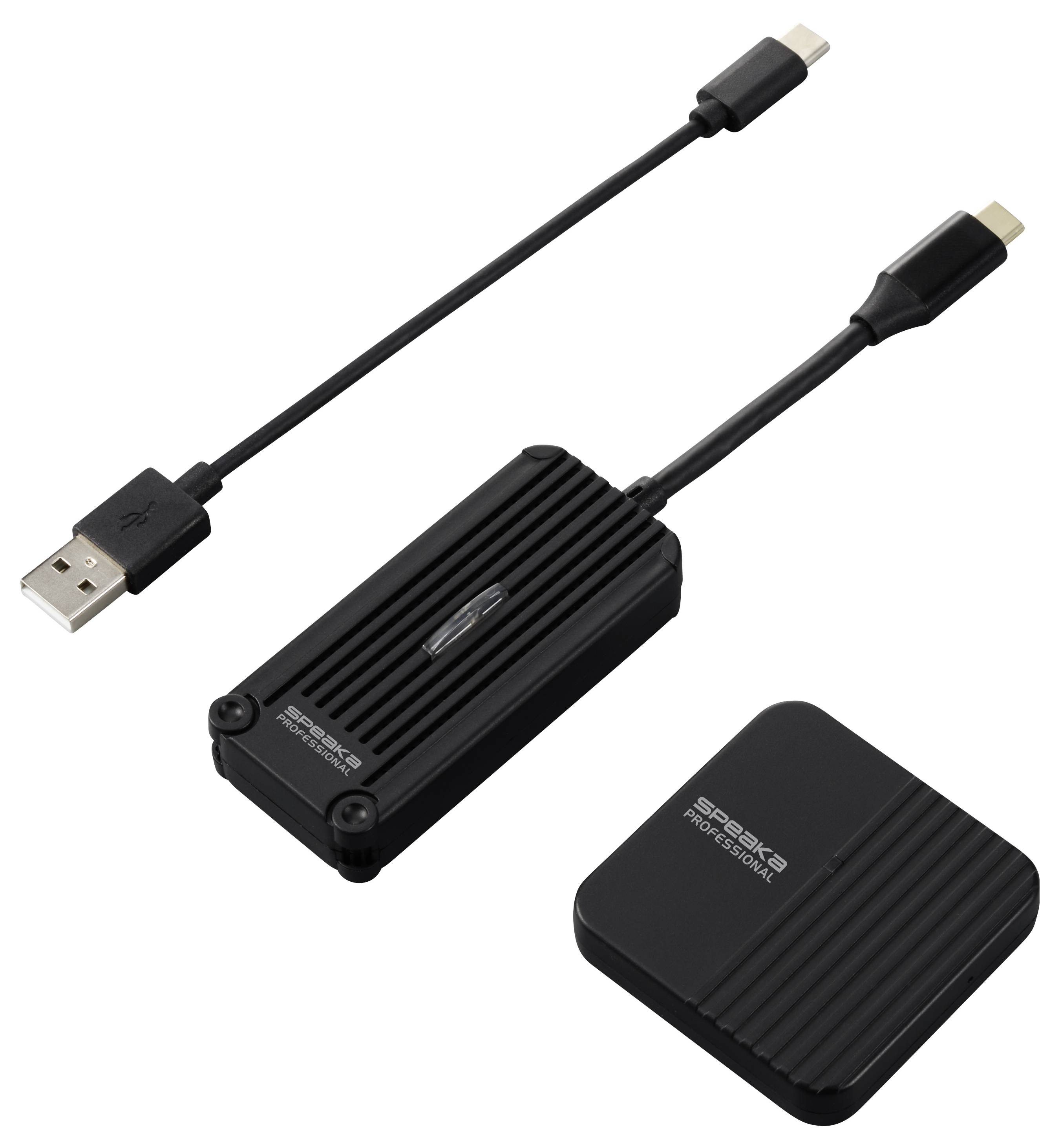 SpeaKa Professional SP-TR-300 Drahtloses Full HD Präsentationssystem USB-C® (DP Alt Mode) HDMI® 30m 5GHz 1920 x 1080 Pixel