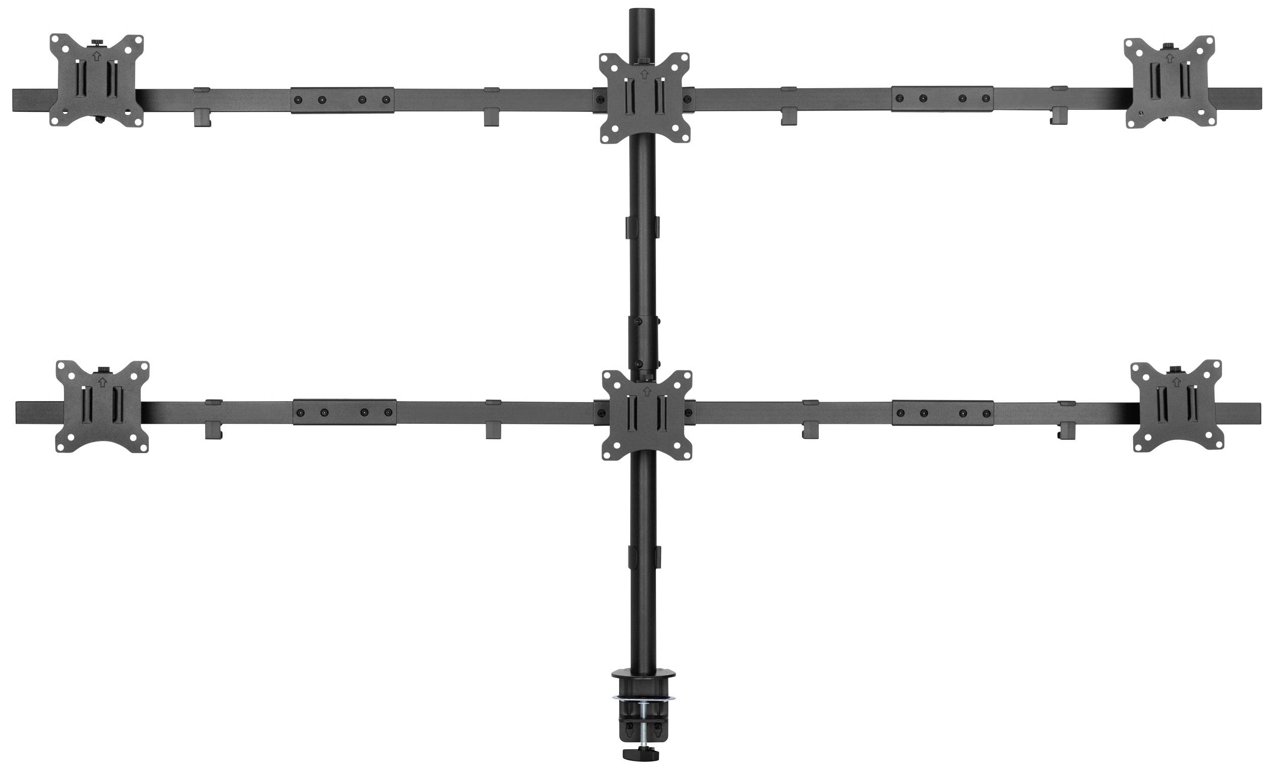 SpeaKa Professional SP-MM-1010 6fach Monitor-Tischhalterung 43,2cm (17") - 81,3cm (32") Schwarz (RAL 7001) Neigbar+Schwenkbar