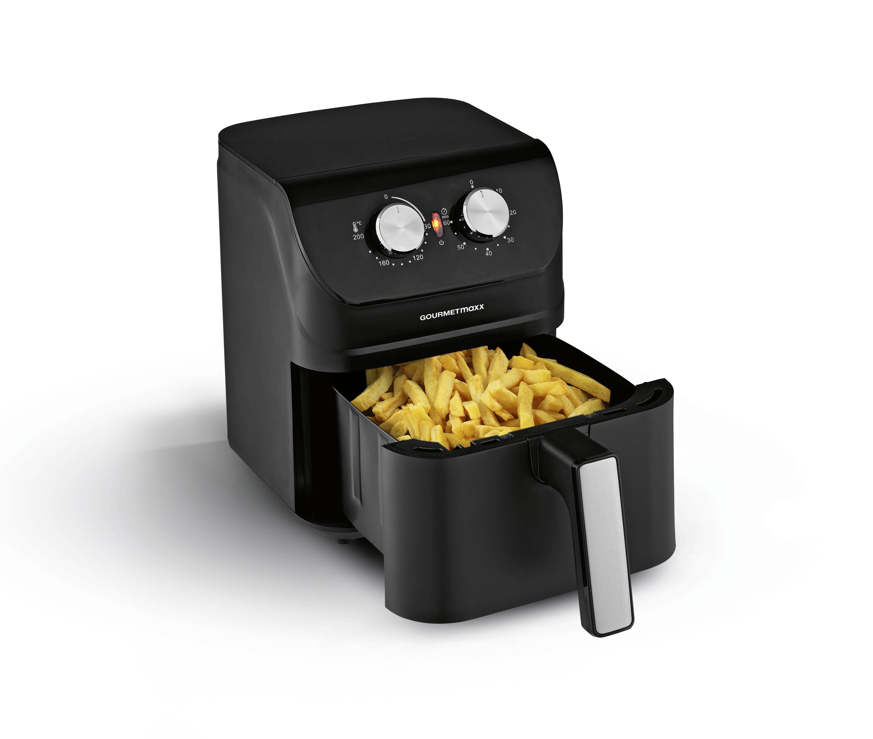 GourmetMaxx 14578 Heißluft-Fritteuse 4 l 1400 W Cool-Touch-Gehäuse Schwarz