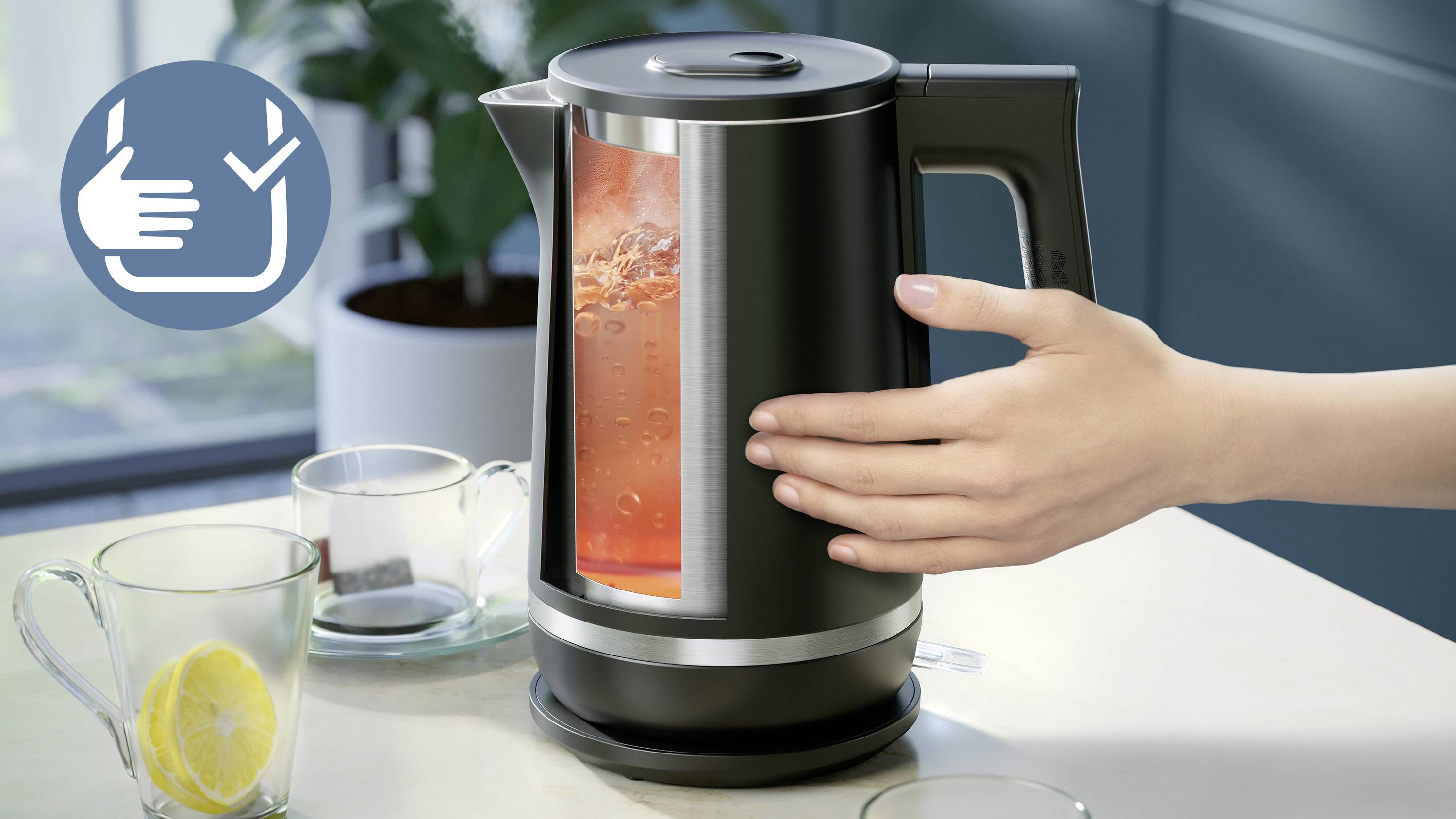 Philips Home HD9395/90 Wasserkocher Schwarz Fassungsvermögen: 1.7l