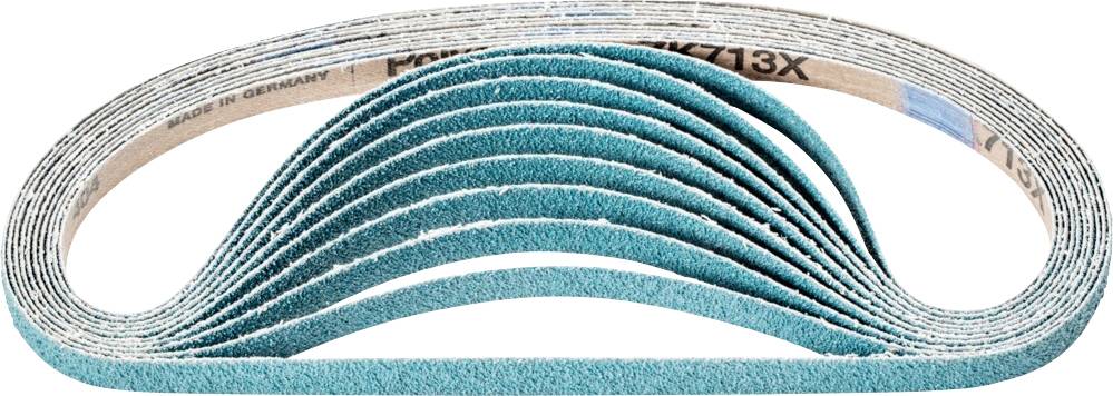 Ein Stapel von blauen Schleifbändern in einer wellenartigen Form.